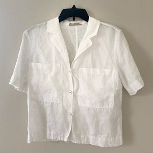 Everlane linen button up top